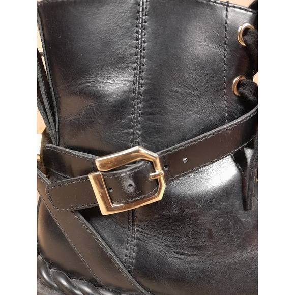 Louise Et Cie Sabri Rope  BlAck Leather Bootie Women Sz  7  M  Side Zip Boot - Picture 8 of 13